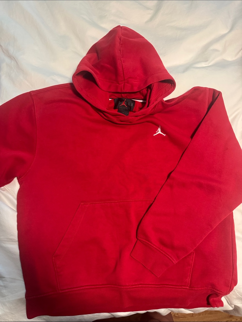 Jordan Men's Red Hooded Sweatshirt with White Jumpman